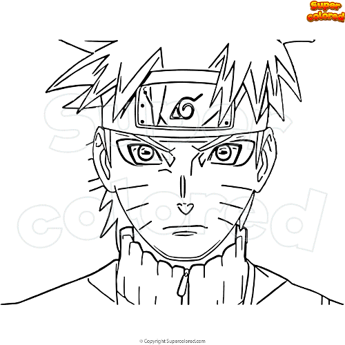 Dibujo para colorear modo sabio de naruto