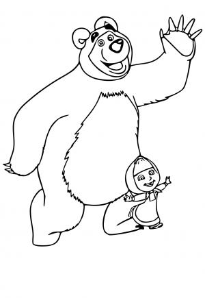 Free printable masha and the bear coloring pages for adults and kids