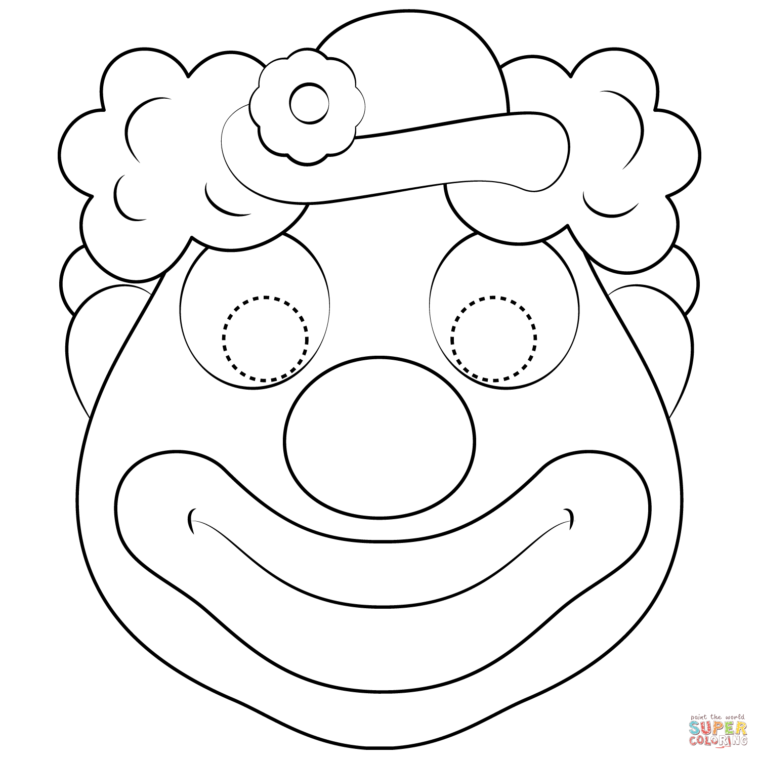 Dibujo de mãscara de payaso para colorear dibujos para colorear imprimir gratis