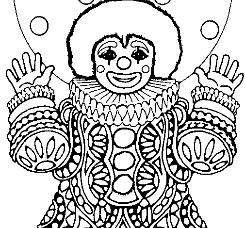 Dibujo de payaso disfrazado para colorear