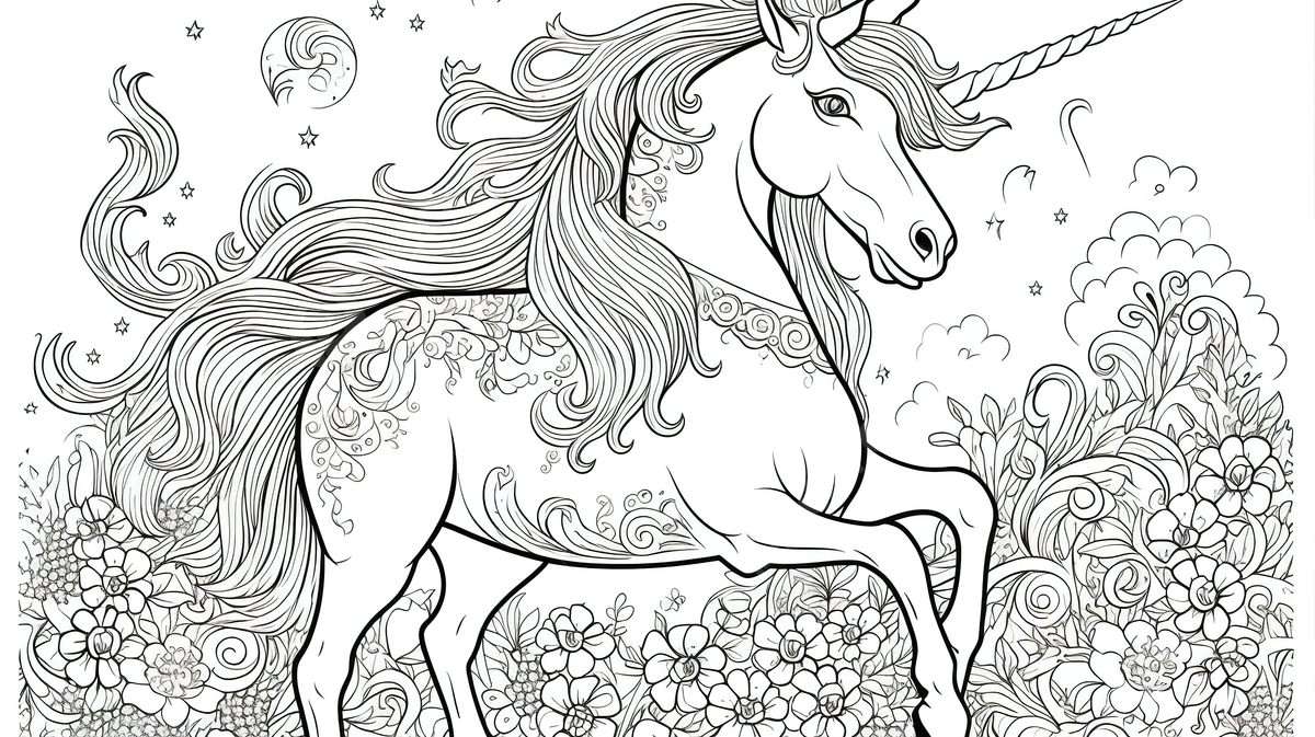 Fondo dibujos para colorear para adultos en unicornio fondo dibujo para colorear de unicornio imprimible unicornio caballo imagen de fondo para dcarga gratuita