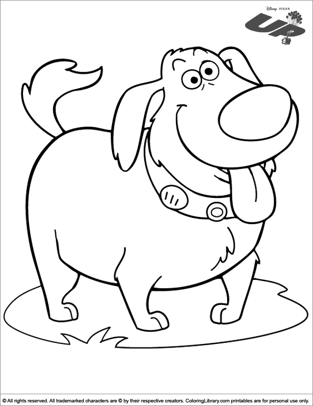 The cute dog from the movie up coloring page coloring books coloring pag coloring book pag