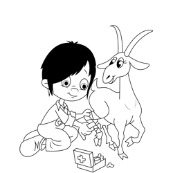 Animal care coloring page for kids