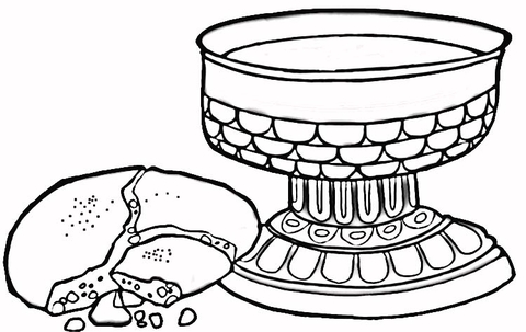 Wine and bread coloring page free printable coloring pages