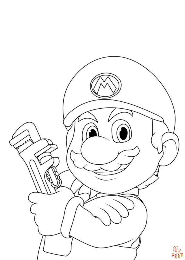 Free mario coloring pages printable for kids and adults