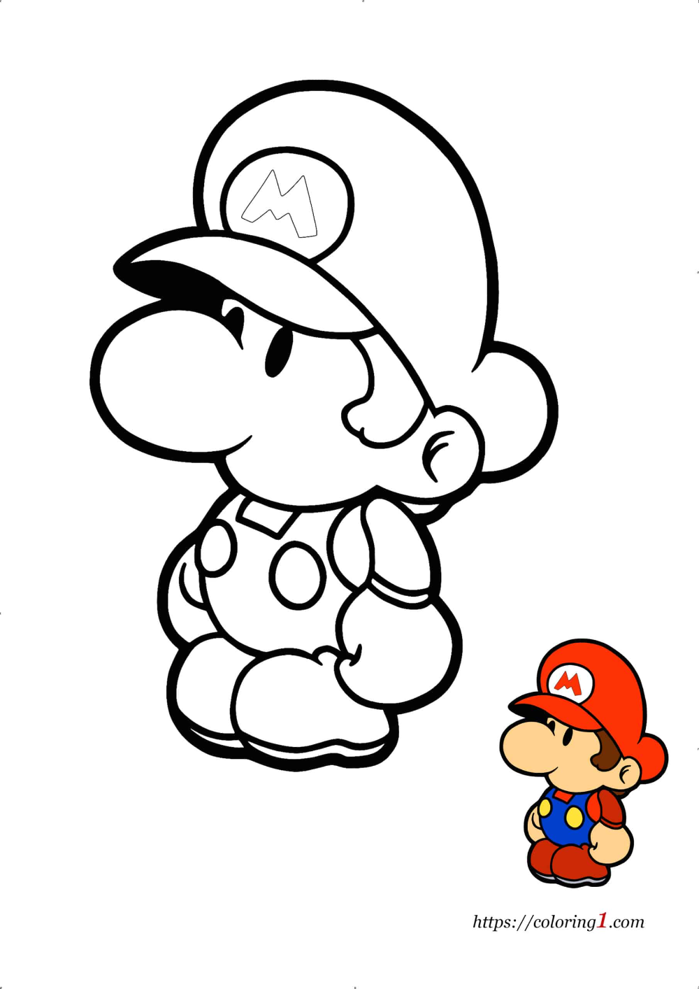 Baby mario coloring pages