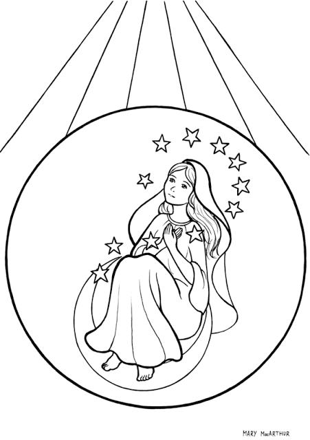 The catholic illustrators guild immaculate conception coloring page coloring pages immaculate conception catholic coloring