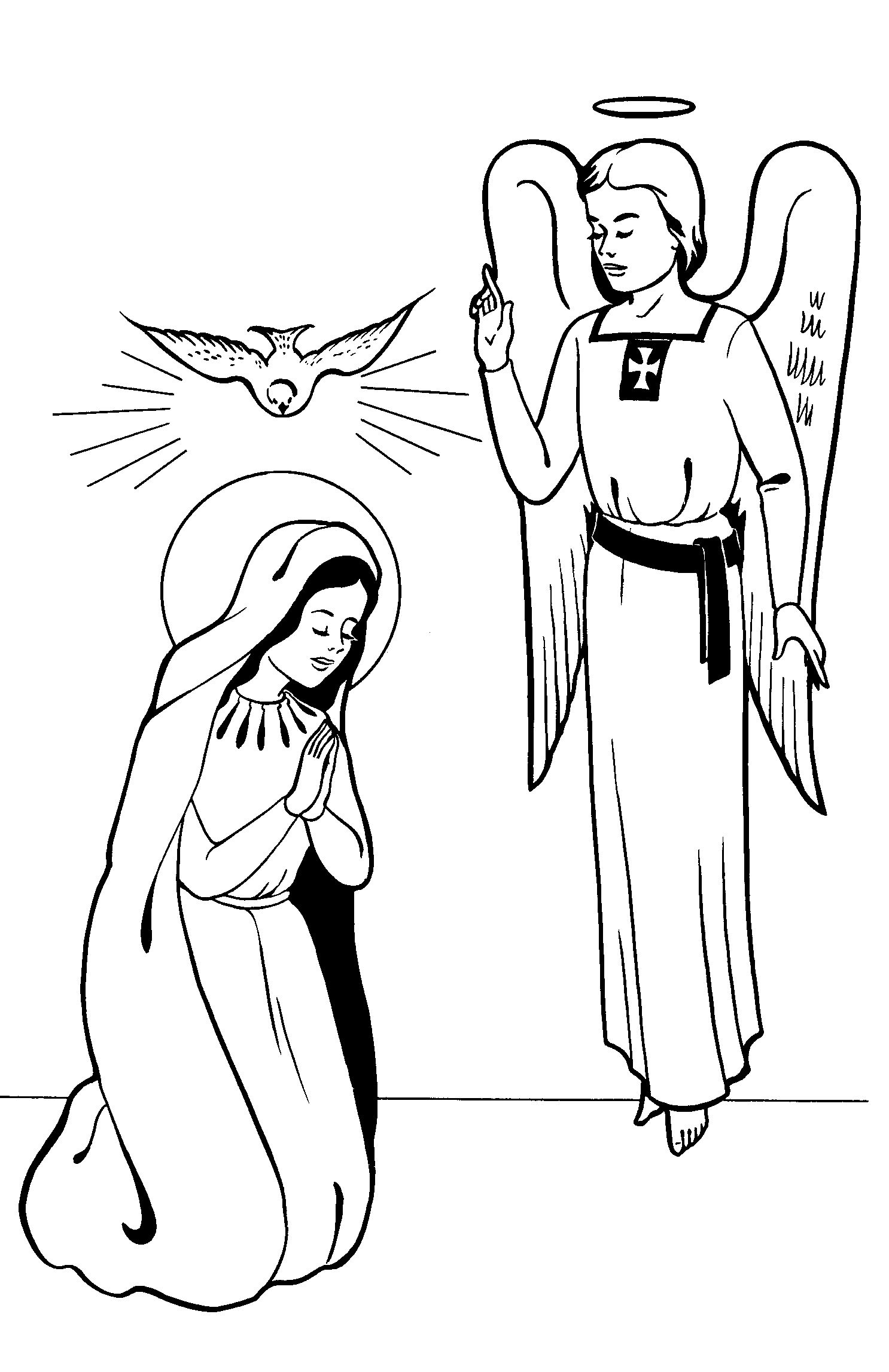 Annunciation coloring pages â family in feast and feria