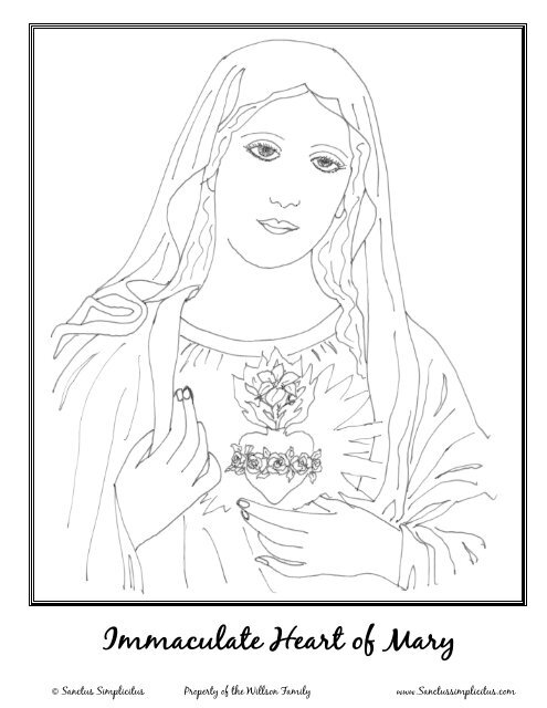 Immaculate heart of mary coloring pages
