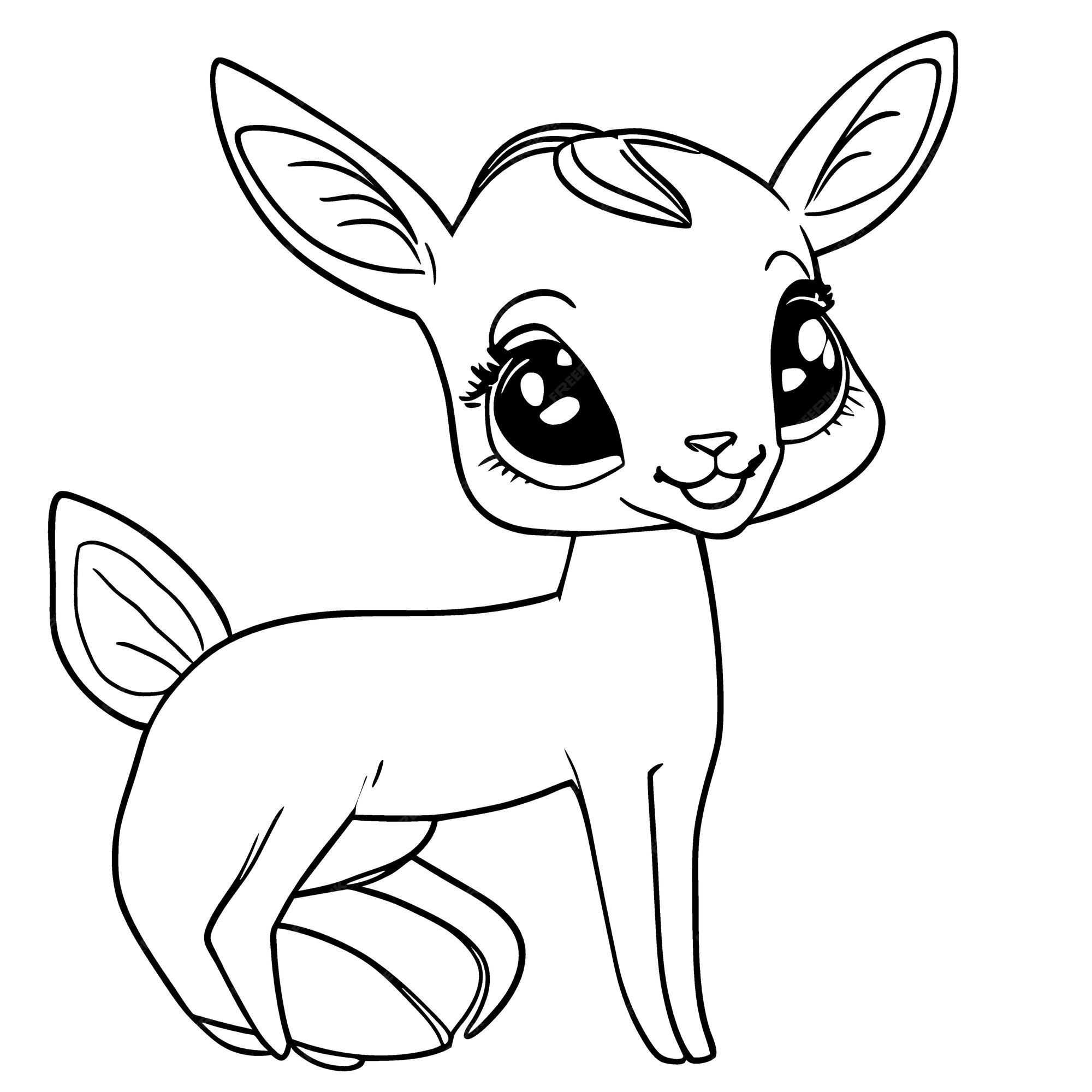 Premium vector impala cute cheerful nice easy to color childrens drawing smiling vector illustration line art