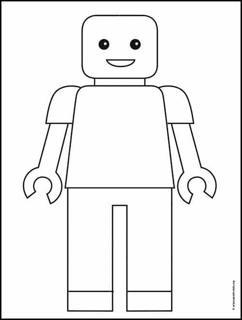 Easy how to draw a lego tutorial video and lego coloring page lego coloring pages lego coloring lego portrait