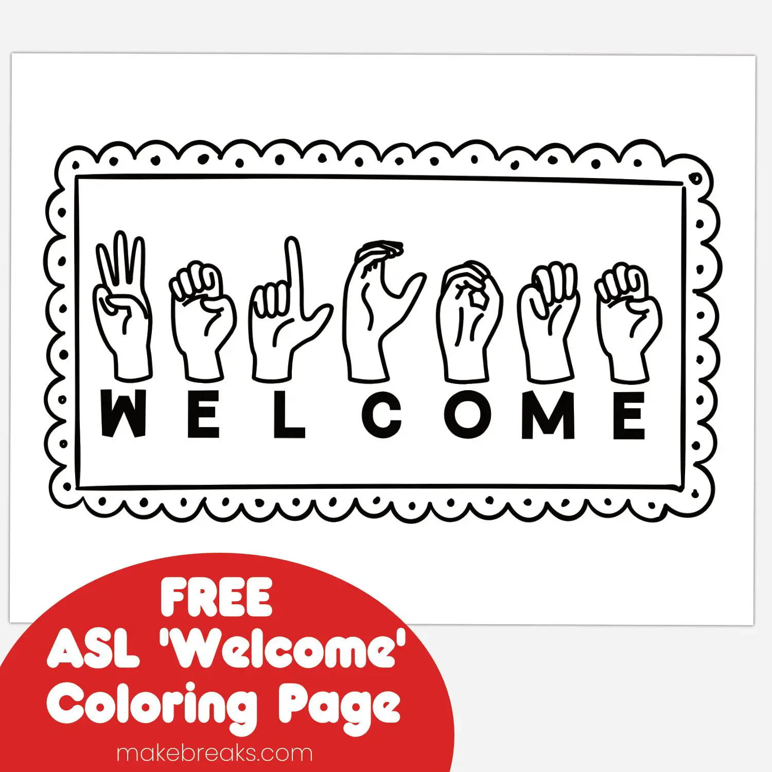 Asl wele coloring page