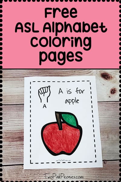 Free asl alphabet coloring pages two pink peonies