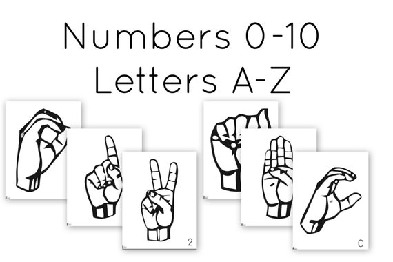 Sign language numbers and alphabet hand sign cards asl coloring pages senses homeschool resources homeschool curriculum download now