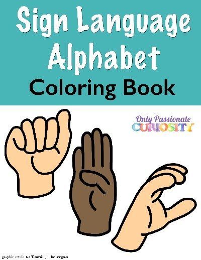 American sign language alphabet coloring book