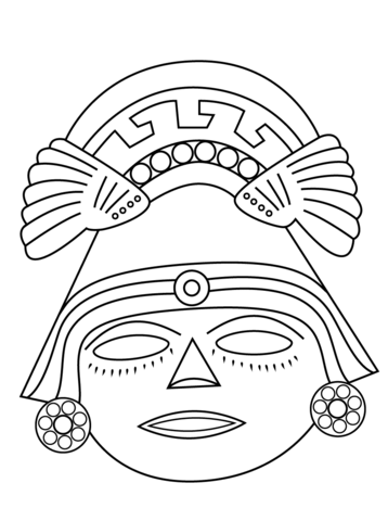 Aztec mask coloring page free printable coloring pages mascaras mayas mascaras aztecas pãginas para colorear