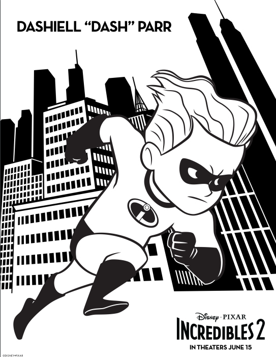 Incredibles coloring pages activity sheets