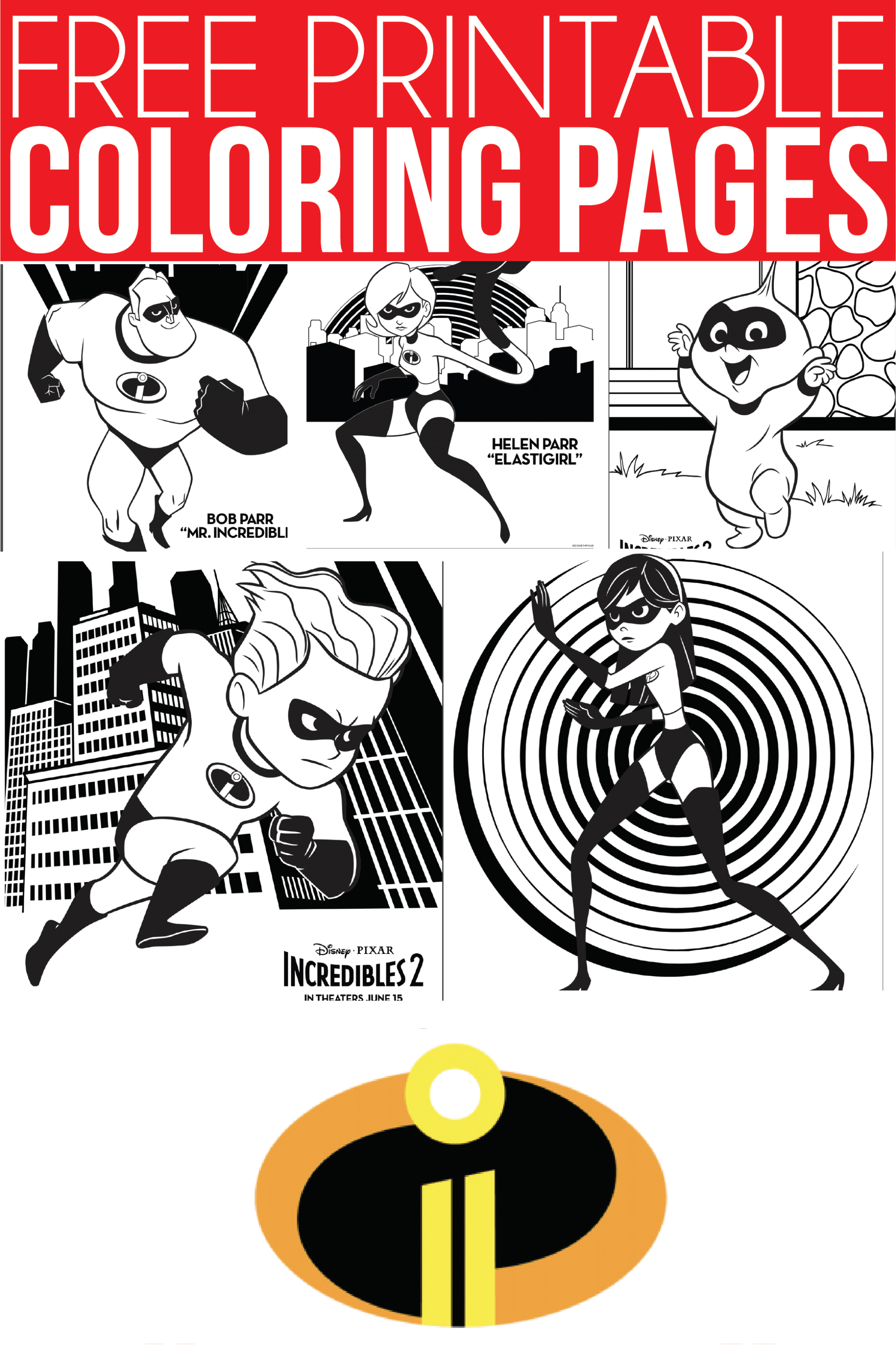 Free printable the incredibles coloring pages activity sheets