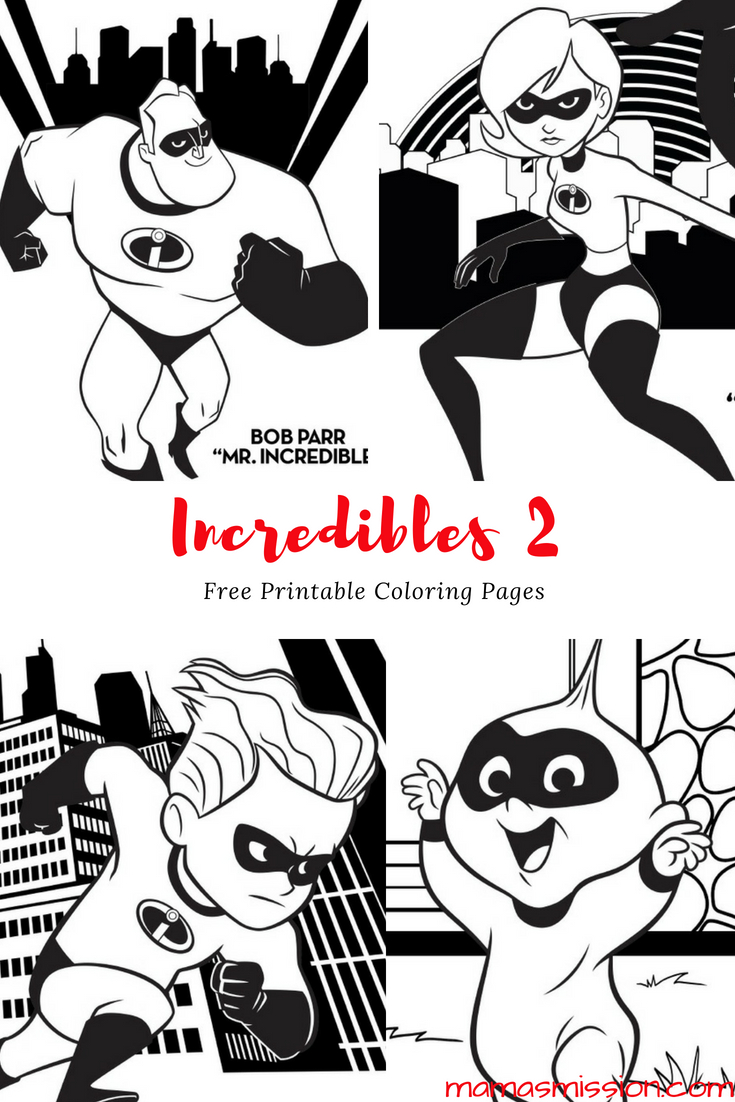 Disney pixar incredibles coloring pages