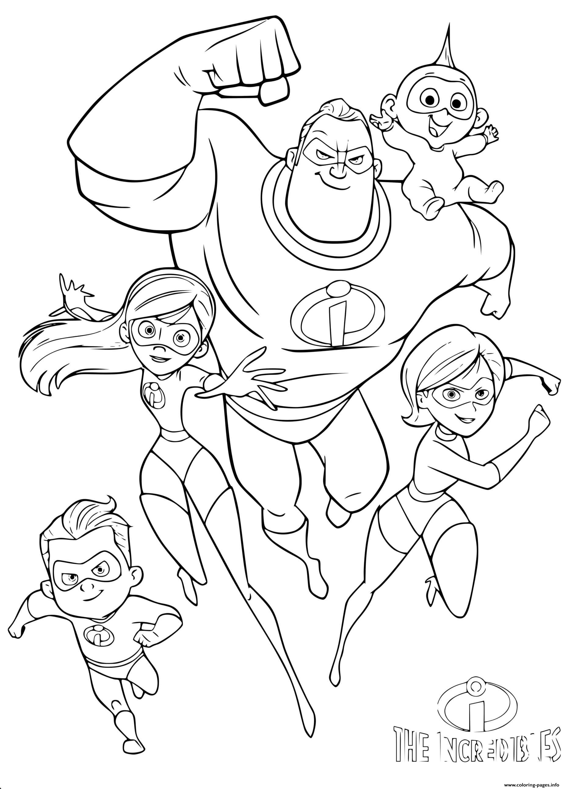 Disney the incredibles indestructibles coloring page printable