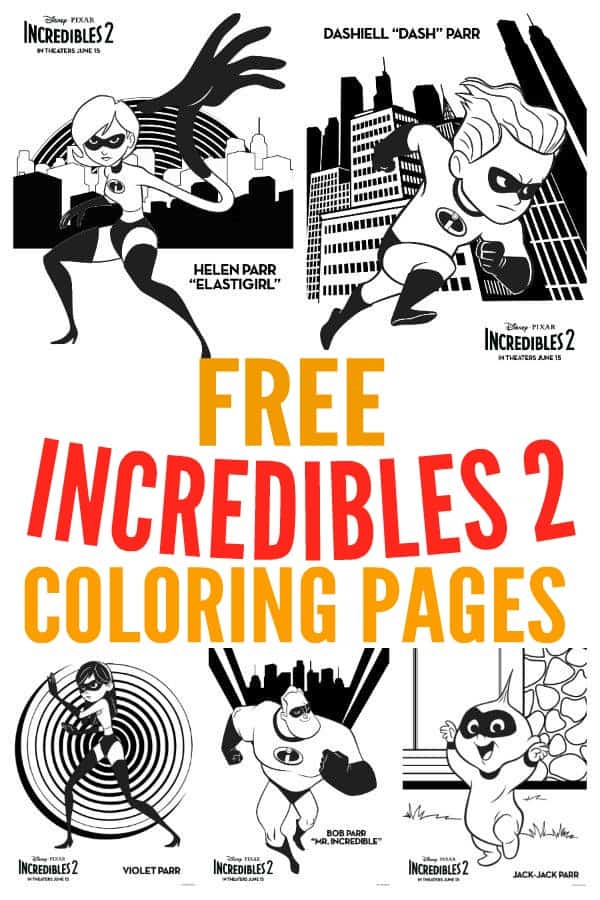 Free incredibles coloring pages