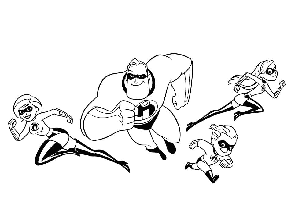 The incredibles for kids coloring page