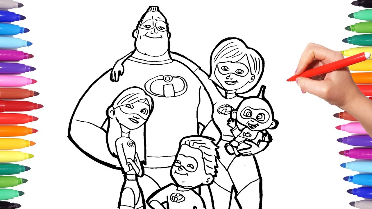 Incredibles coloring pages coloring mr incredible elastigirl violet flash jack the incredibles