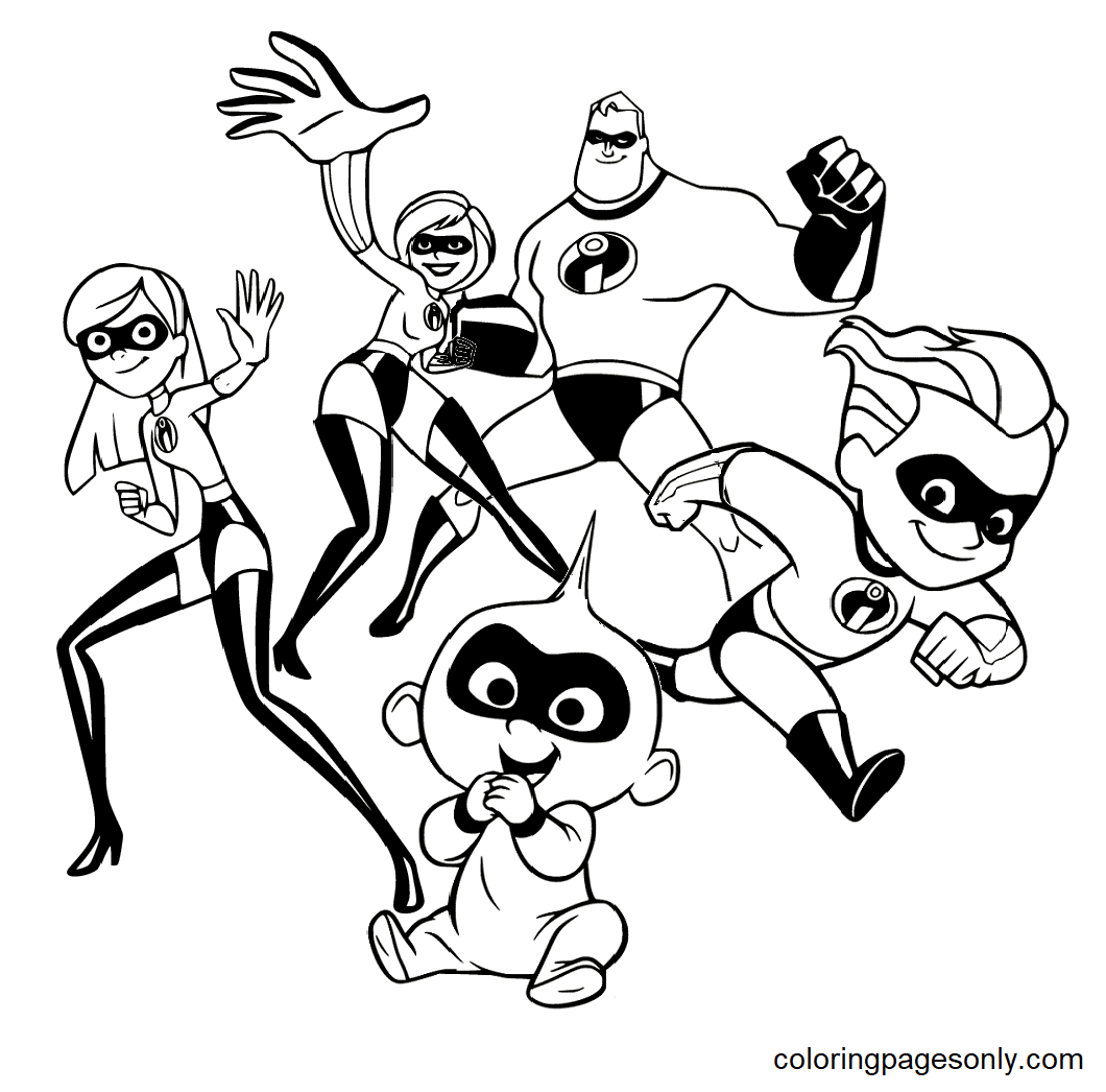 The incredibles coloring pages printable for free download