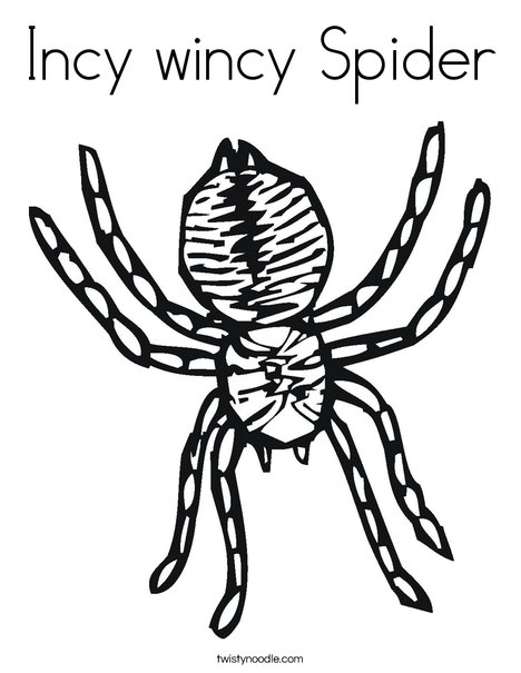 Incy wincy spider coloring page