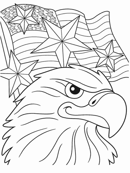 Independence day eagle coloring page