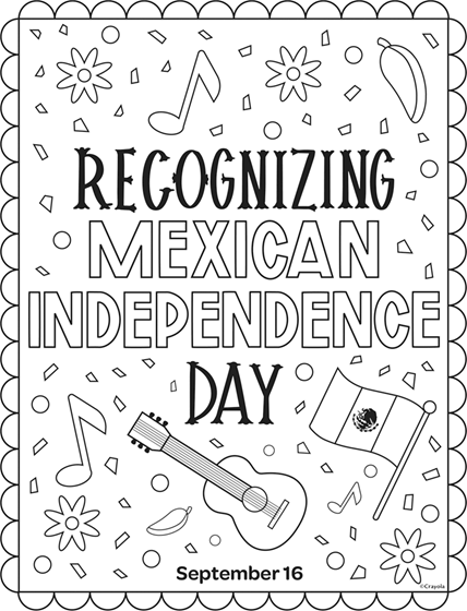 Mexican independence day coloring page