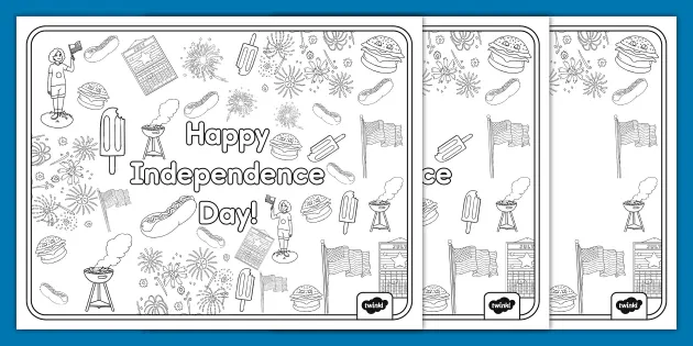 Independence day loring sheets usa teacher made