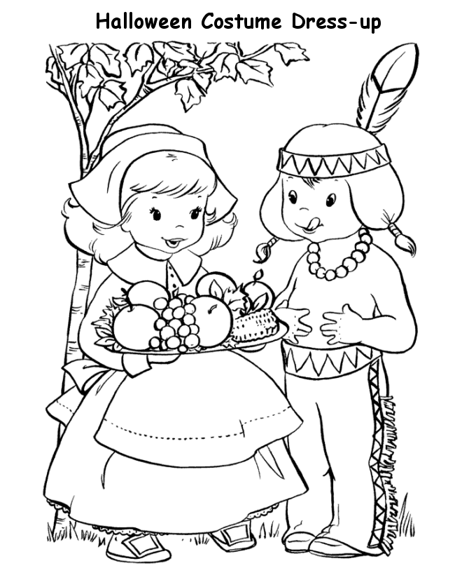 Halloween costume coloring page