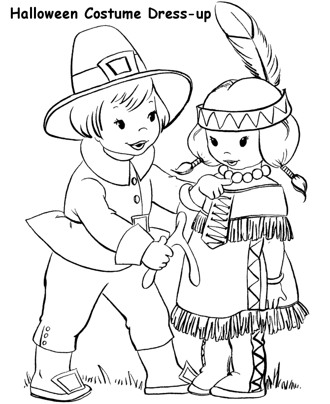 Halloween costume coloring page