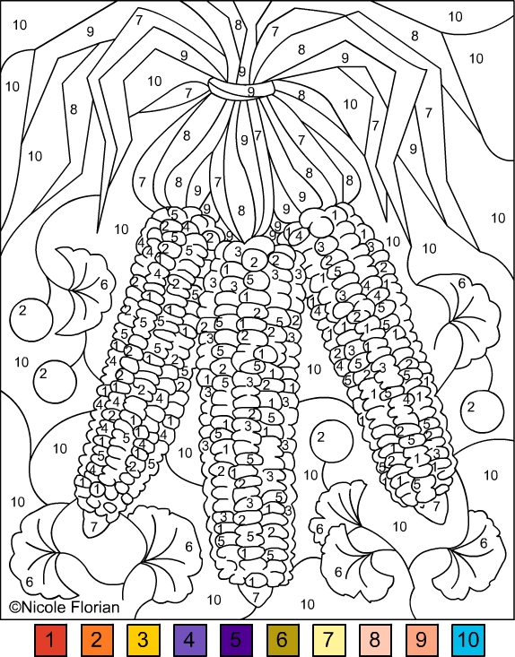 Nicoles free coloring pages color by number indian corn ginkgo biloba color by numbers