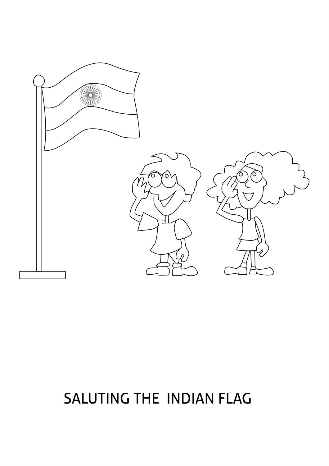 Indian flag coloring page