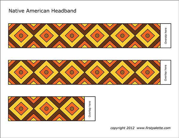 Native american headband templates free printable templates coloring pages