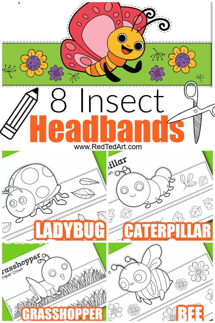 Insect headband craft coloring pages