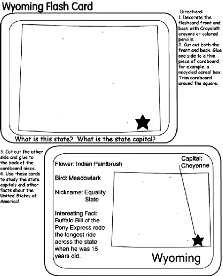 Us state flash cards