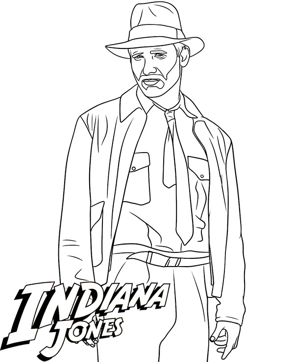 Indiana jones coloring page sheet