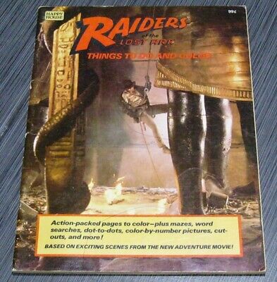 Raiders of the lost ark indiana jones things to do coloring book vintage