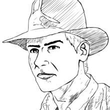 Indiana jones face coloring pages