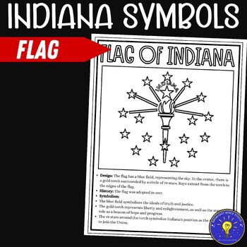 Indiana symbols coloring pages flag