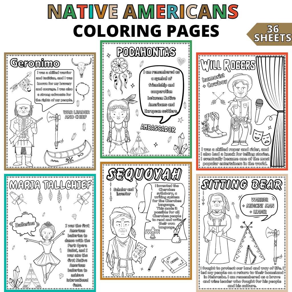 Native americans heritage month coloring pages indigenous peoples day bundle made by teachers