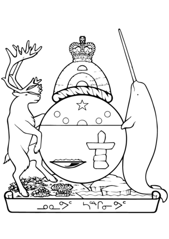 Coat of arms of nunavut coloring page free printable coloring pages