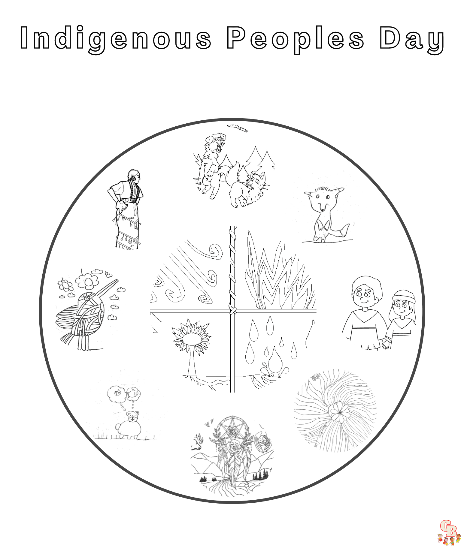 Printable indigenous peoples day coloring pages free