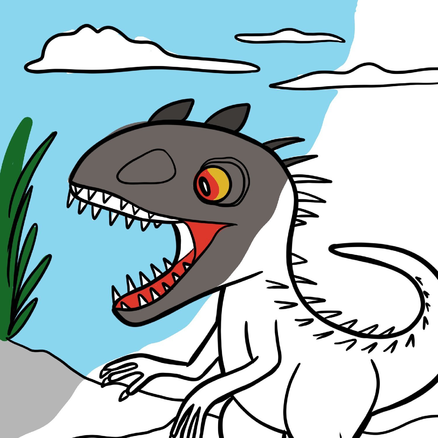 Indominus rex coloring page free printable