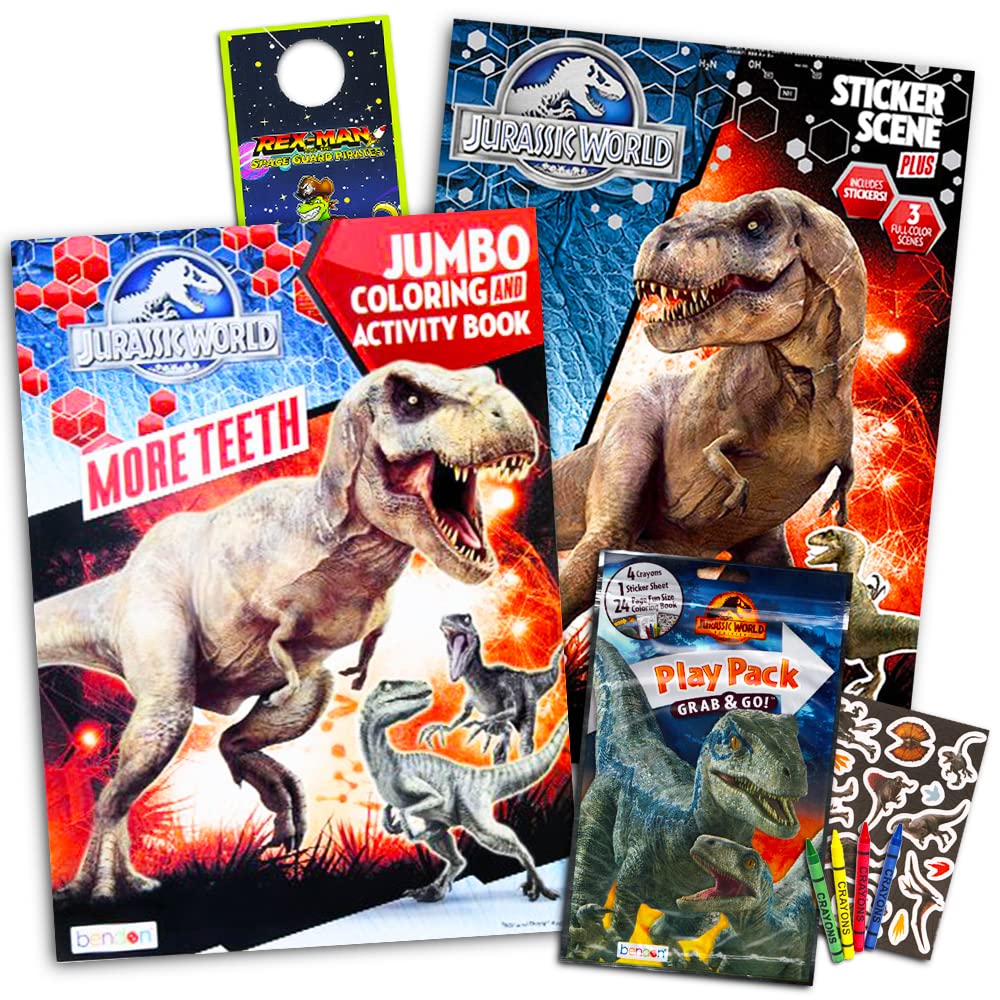 Jurassic world coloring book set with stickers and posters books toys games