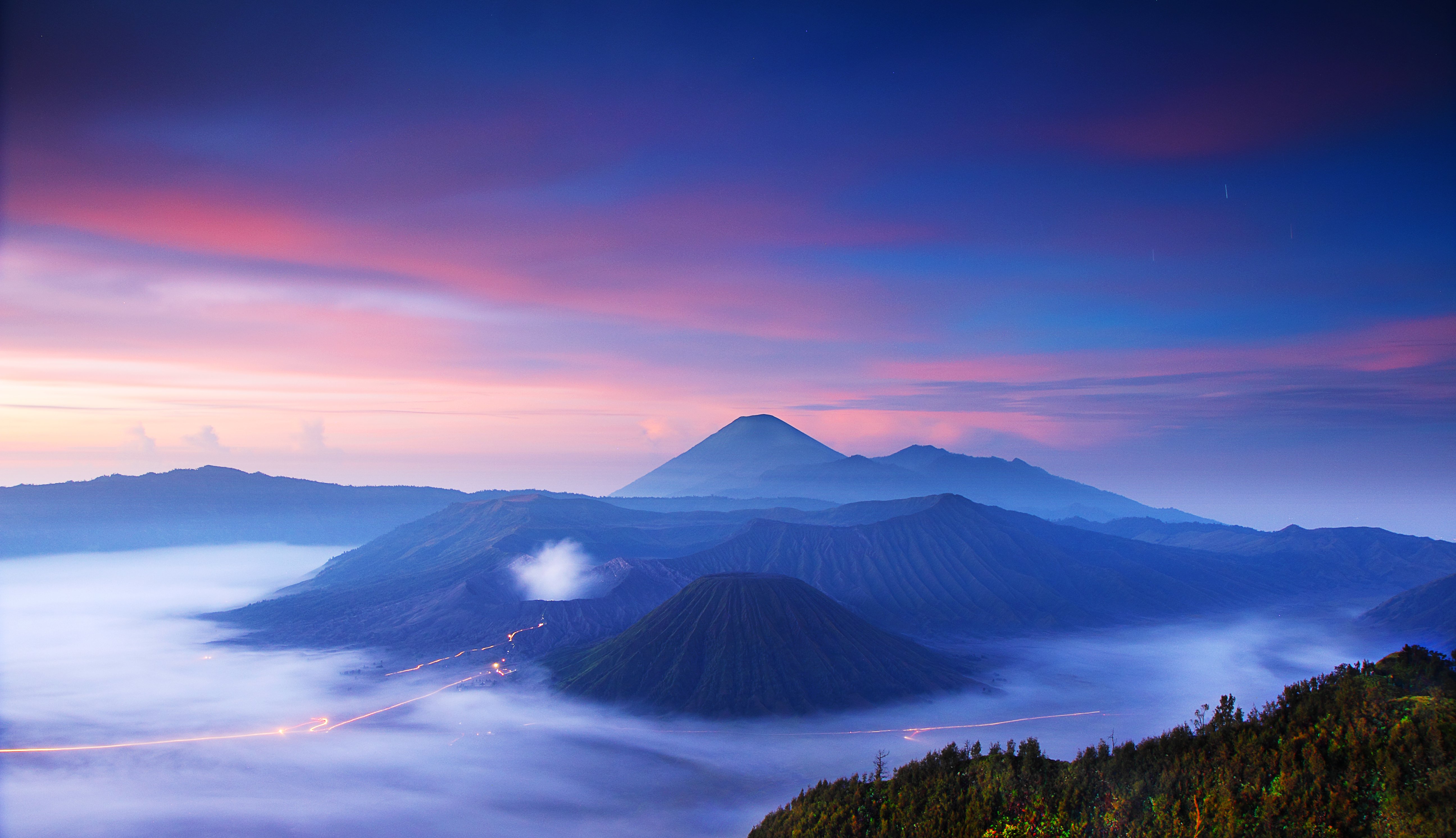 Bromo indonesia sunset volcano landscape wallpapers hd desktop and mobile backgrounds