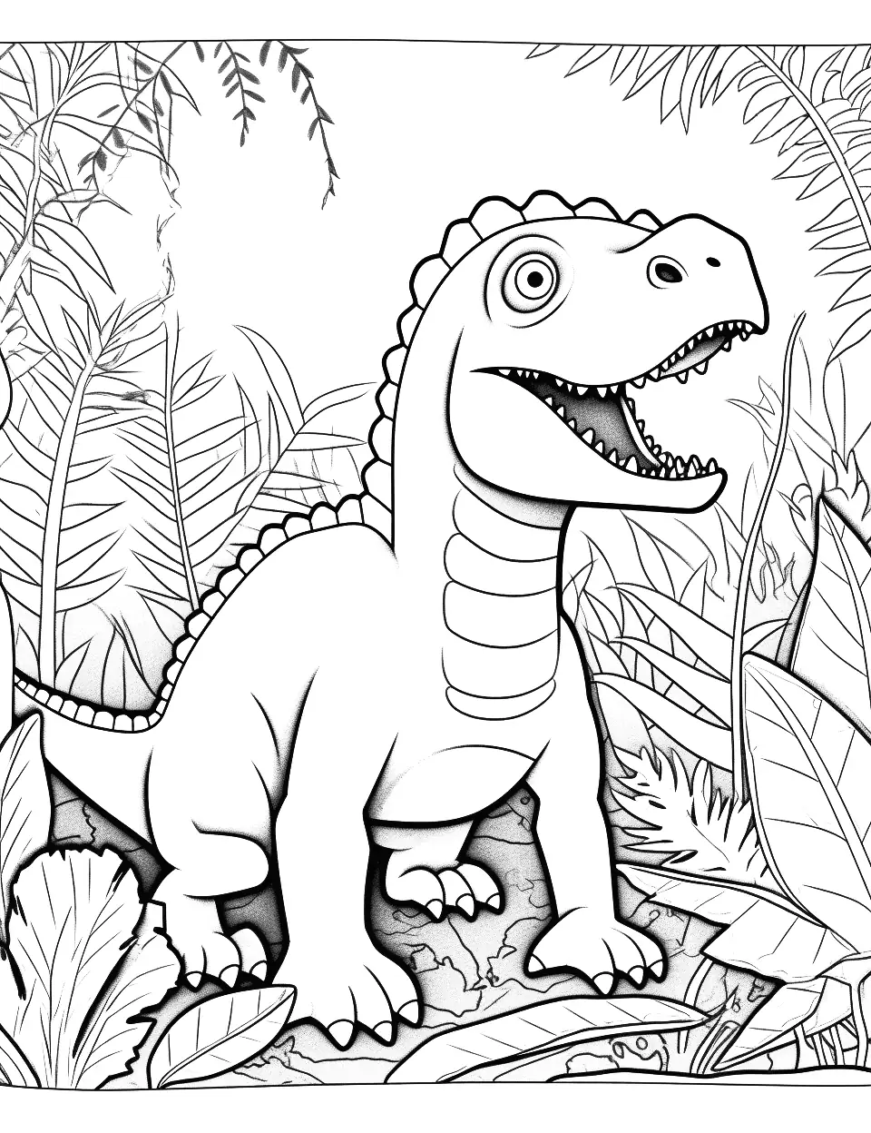 Dinosaur coloring pages free printable sheets